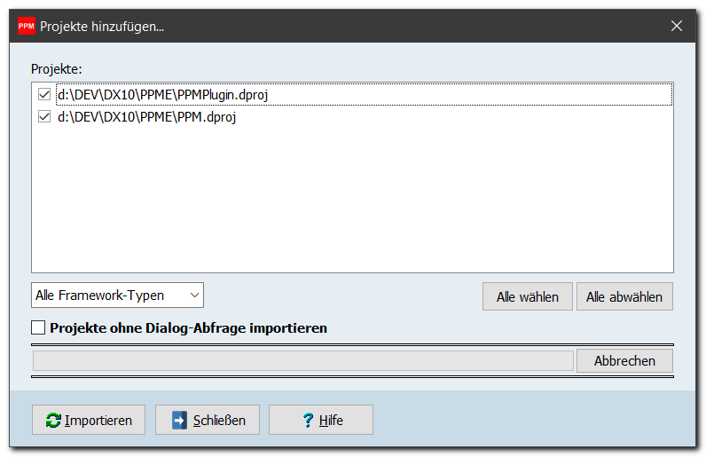 Alle auswählen / abwählen